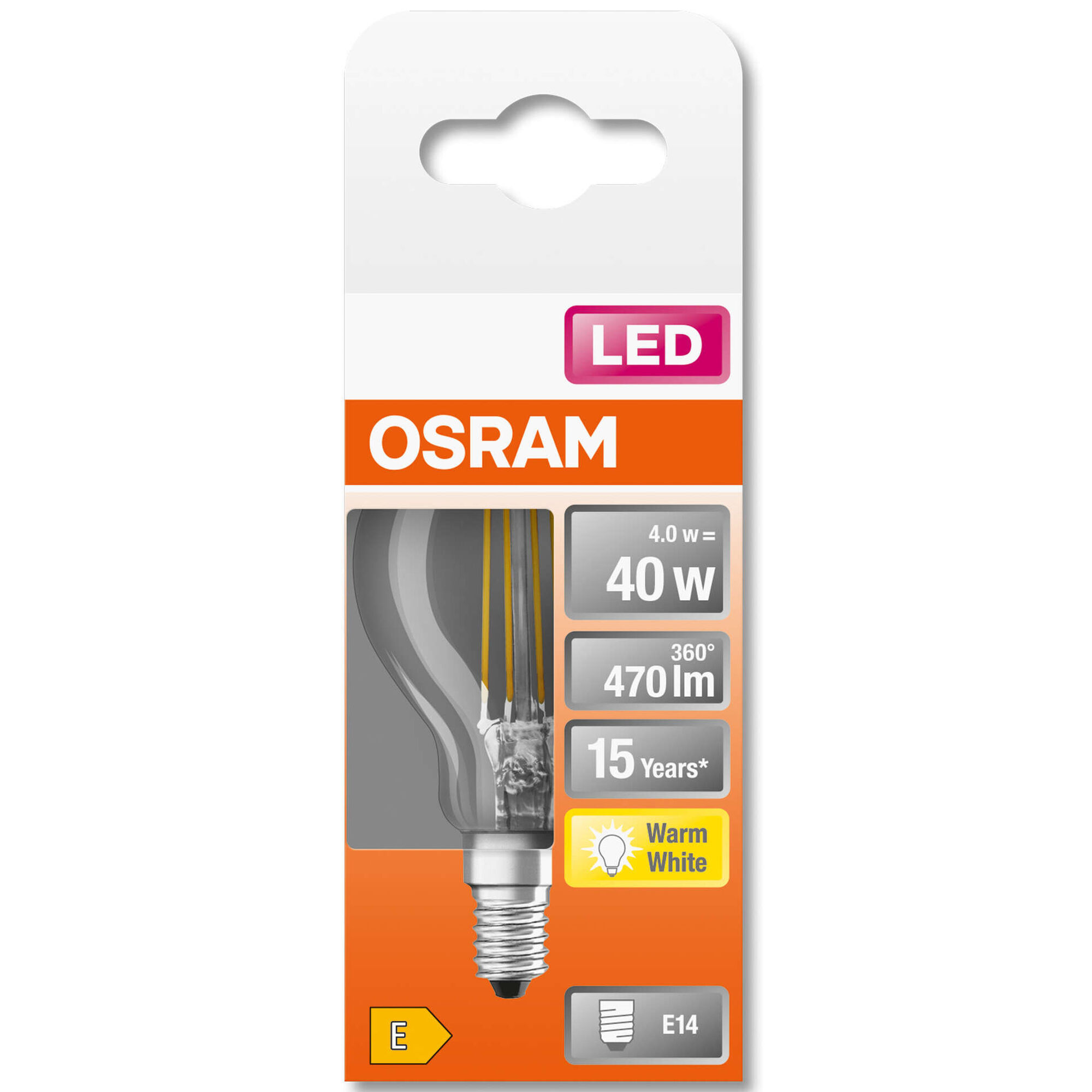 Lâmpada LED Miniglobo E14 2700K 40W