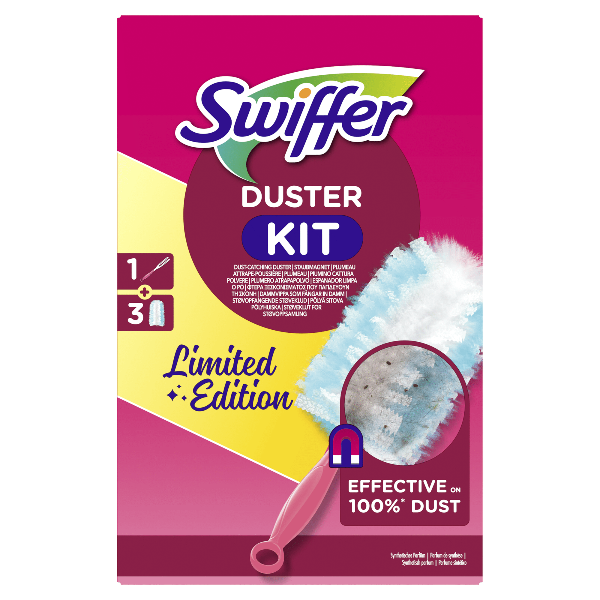 Espanador com 3 Recargas Pink Edi&ccedil;&atilde;o Limitada Swiffer