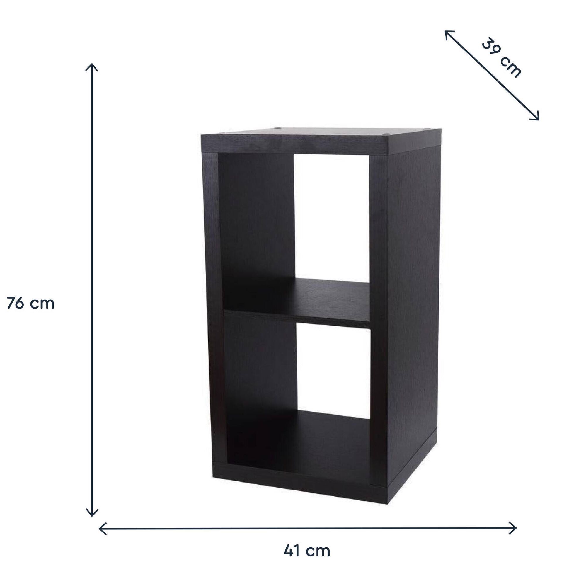 Estante 1x2 Cubos Preta Kasa