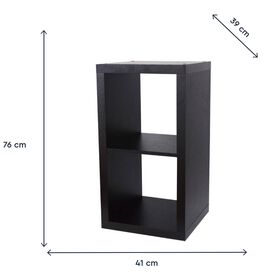 Estante 1x2 Cubos Preta Kasa