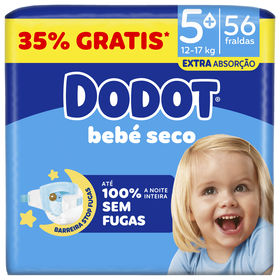 Fraldas Beb&eacute; Seco Extra 12-17kg T5+ Dodot