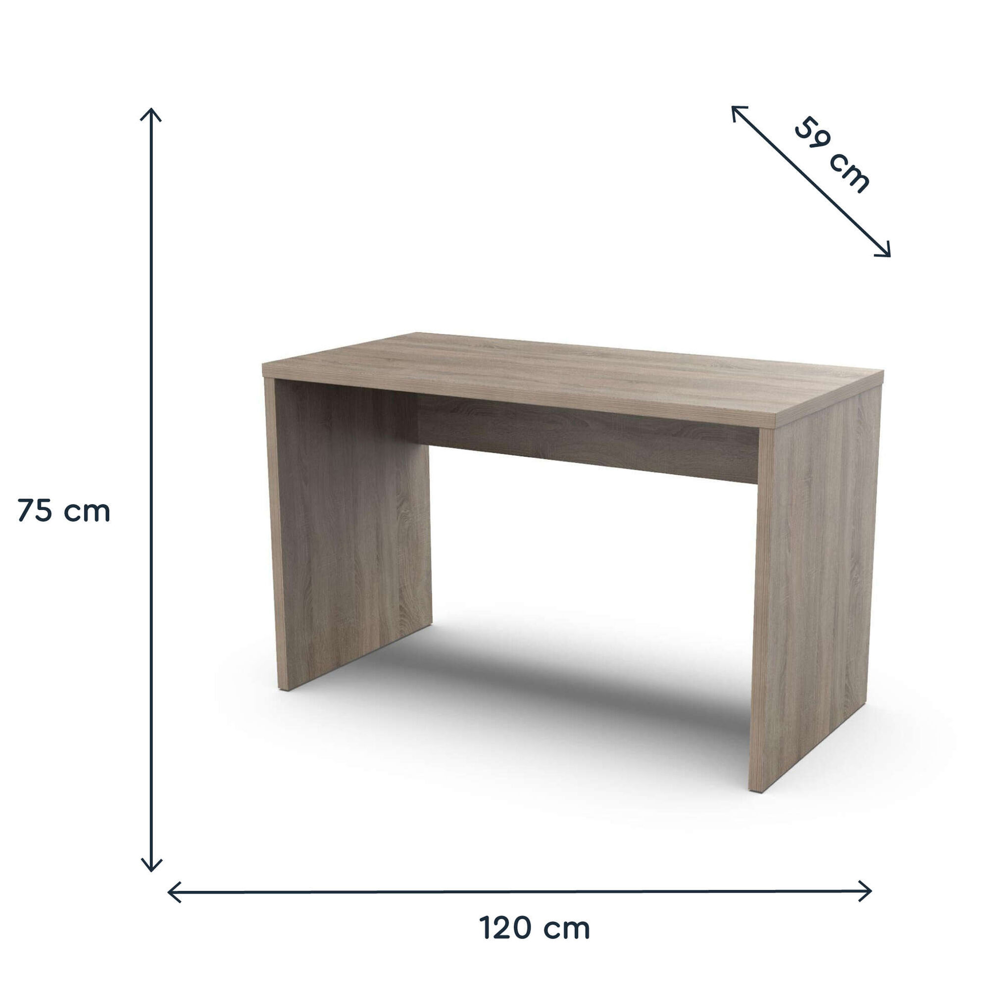 Secretária 120x59cm Cinza Paris