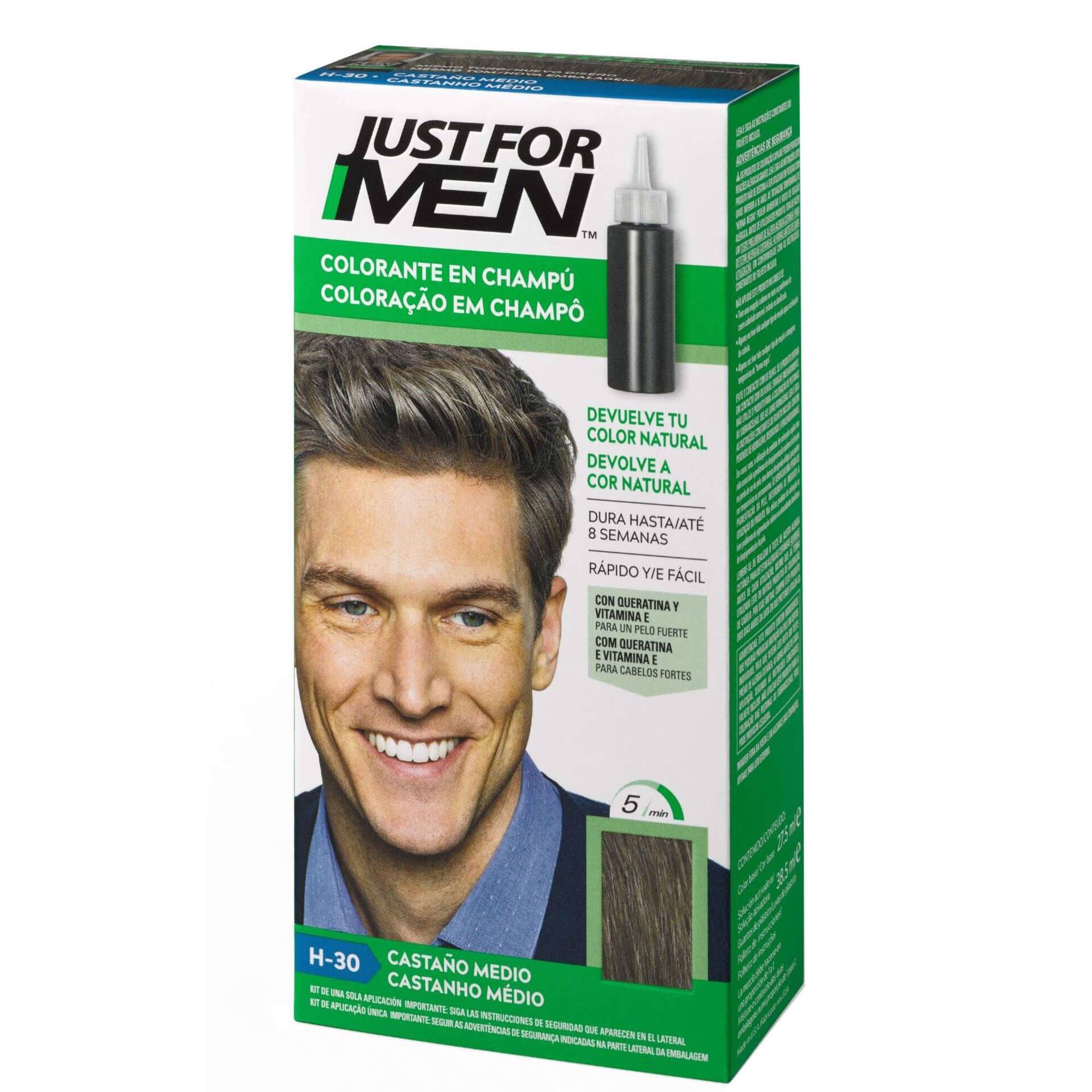 Coloração Homem Temporária para Cabelo Castanho Médio Coloração Homem Temporária para Cabelo Castanho Médio