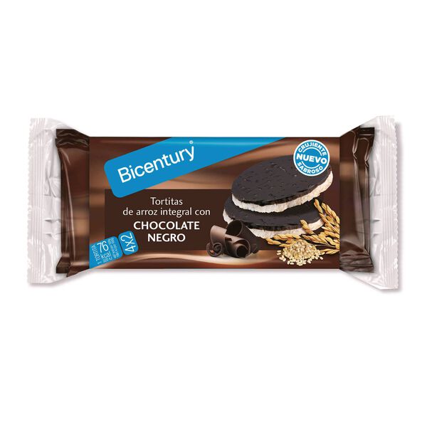 Tortitas de Arroz Integral com Chocolate Negro Bicentury
