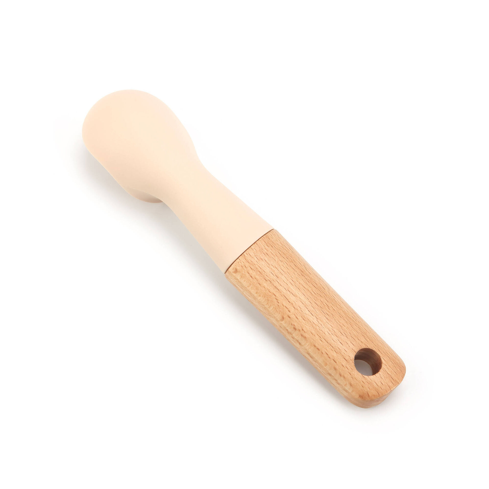 Colher Gelado Madeira e Pl&aacute;stico Bege 4 My Kitchen Kasa