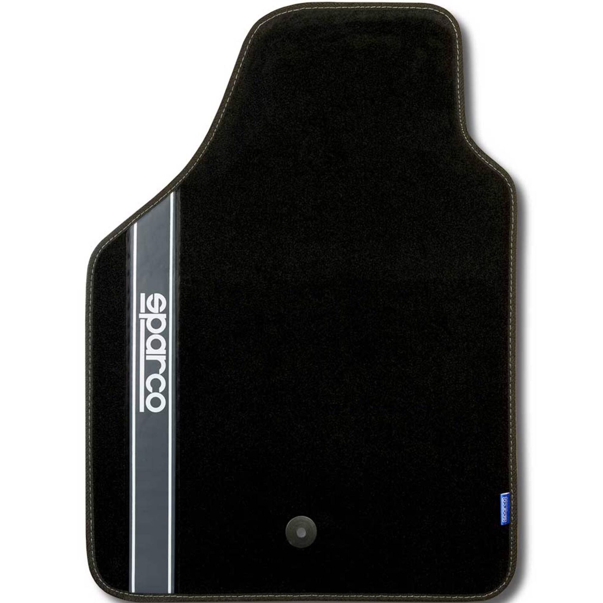 Conjunto 4 Tapetes Alcatifa Preto/Cinza