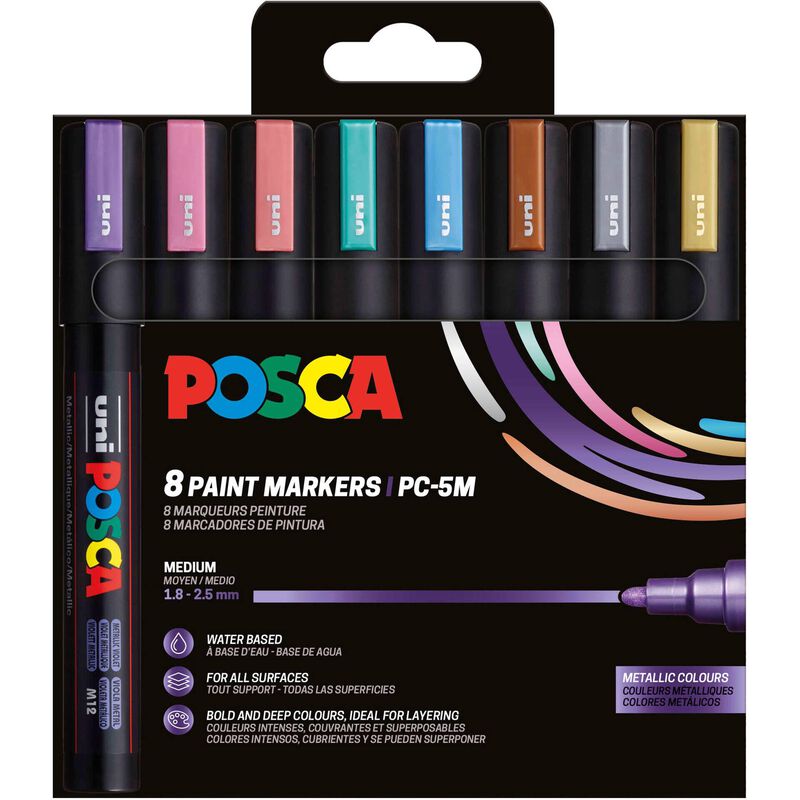 Marcador Pc-5M 8P Metalic 8Un Posca