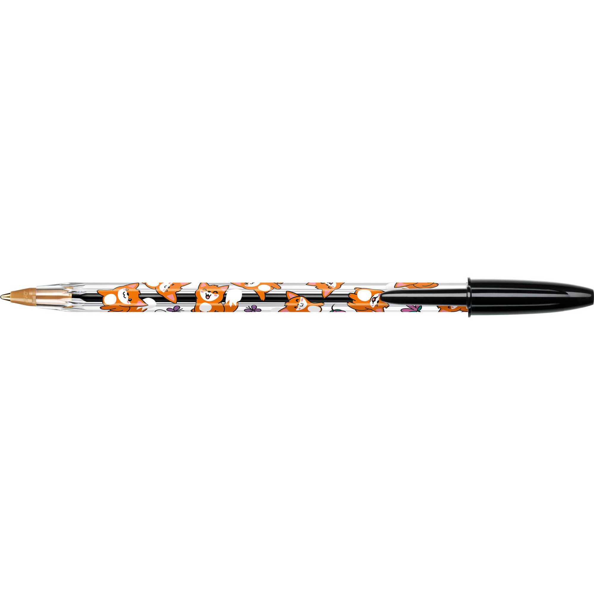 Esferogr&aacute;fica Cristal Decor Kawaii de Tinta Preta Bic