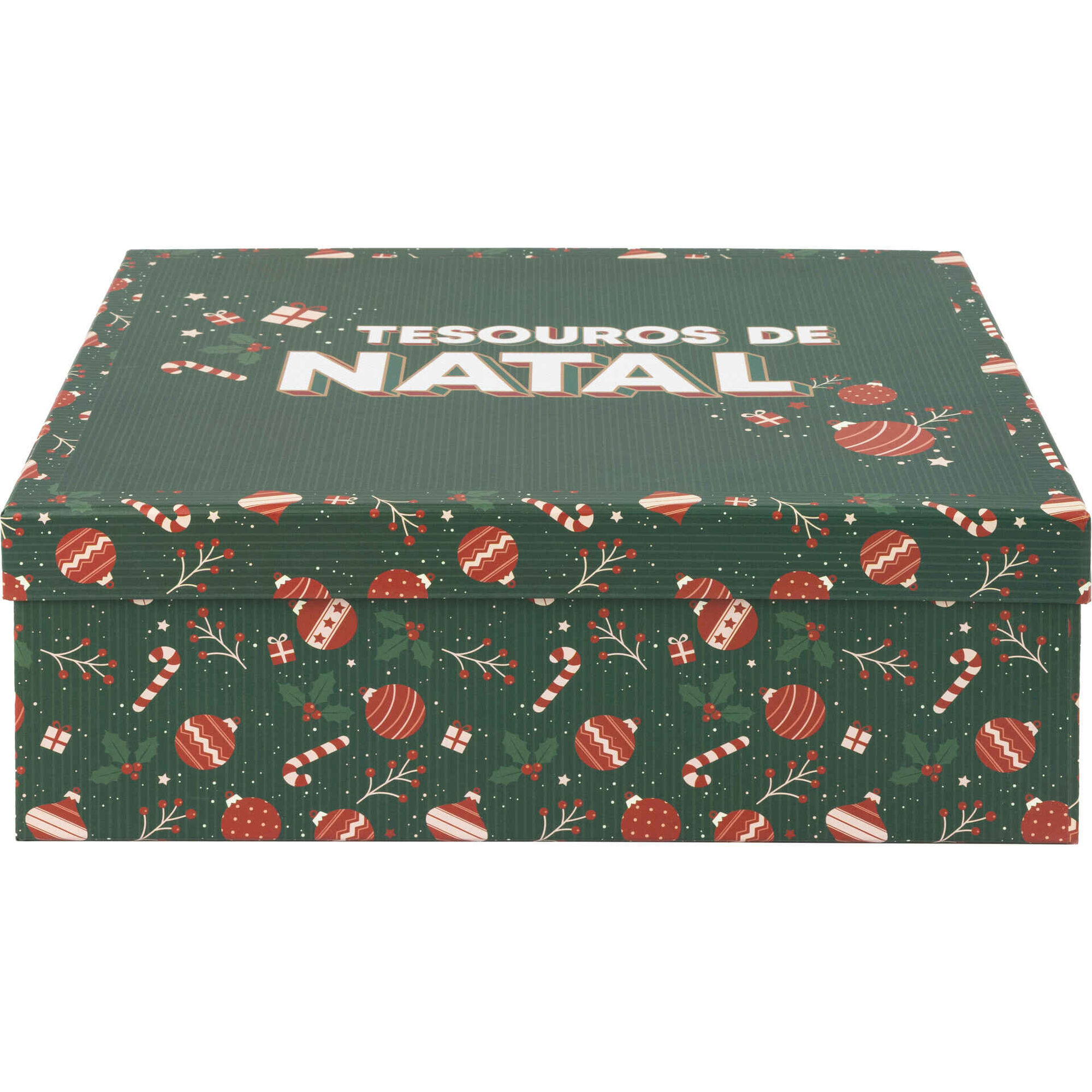 Caixa Cart&atilde;o 29x23x10cm Tesouros de Natal