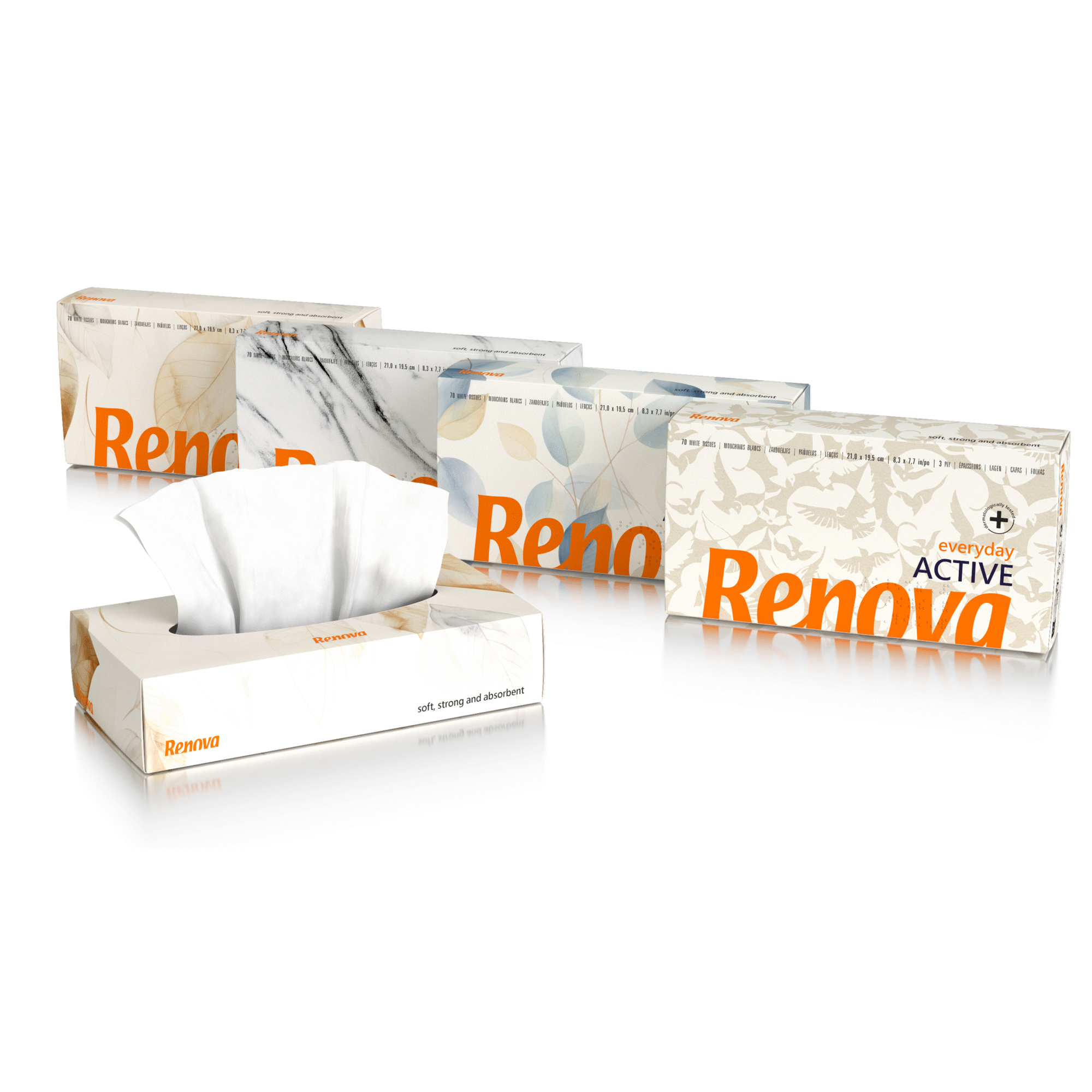 Lenços Faciais 3 Folhas Active