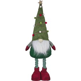 Gnomo Decorado Verde em Pé 70cm
