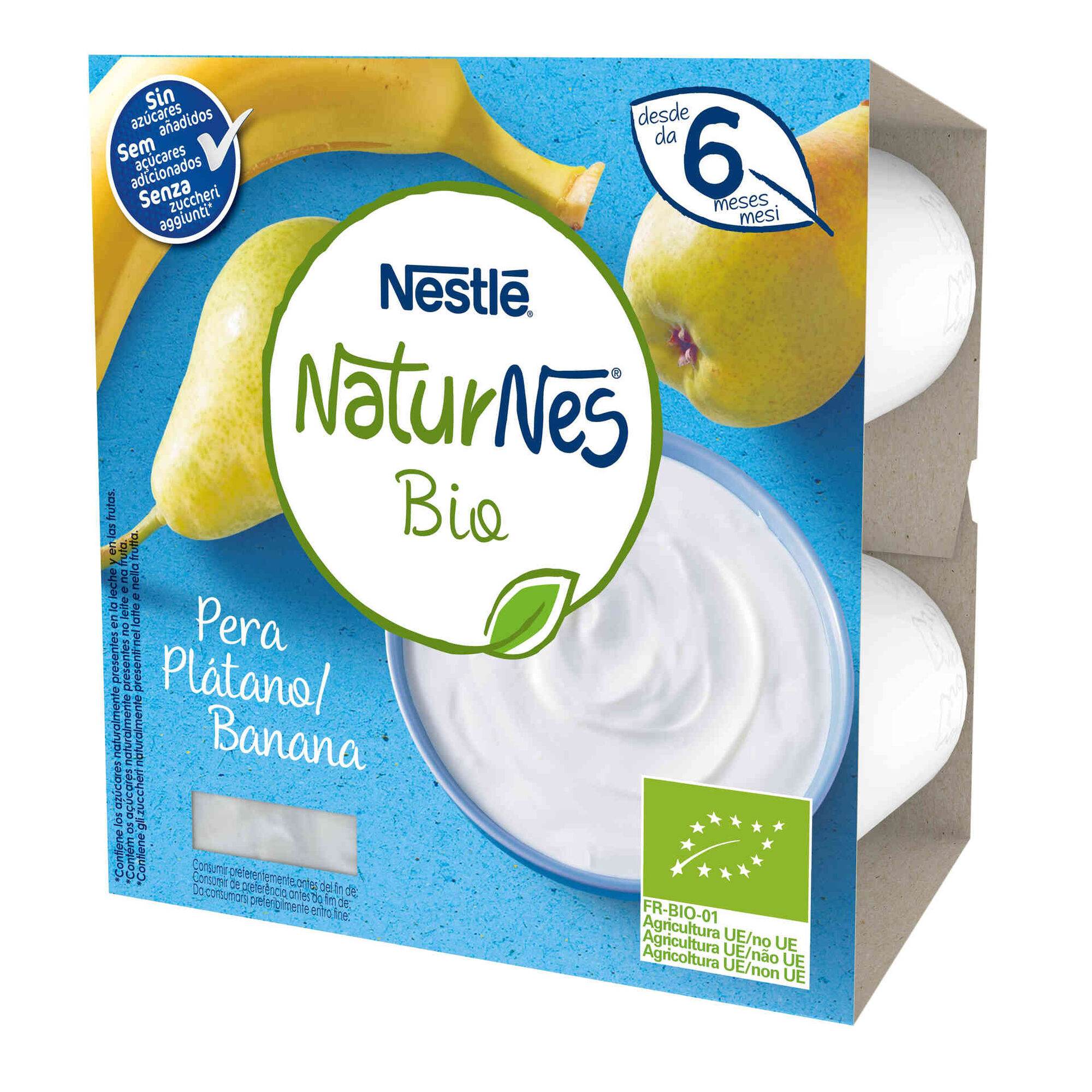 Alimento Lácteo de Banana e Pera sem Açúcar Naturnes Bio +6M Alimento Lácteo de Banana e Pera sem Açúcar Naturnes Bio +6M