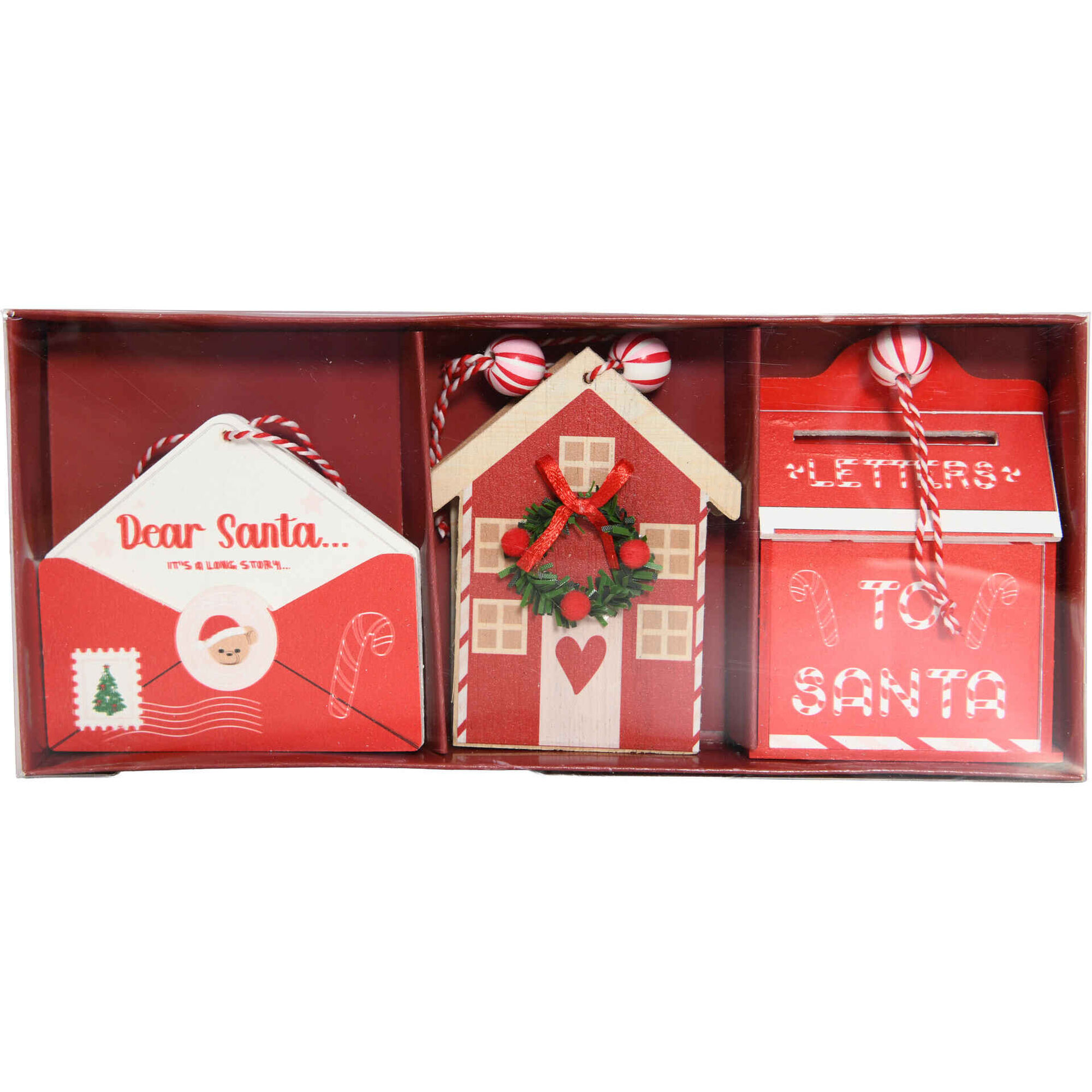 Conjunto 5 Ornamentos Madeira Envelope Kasa