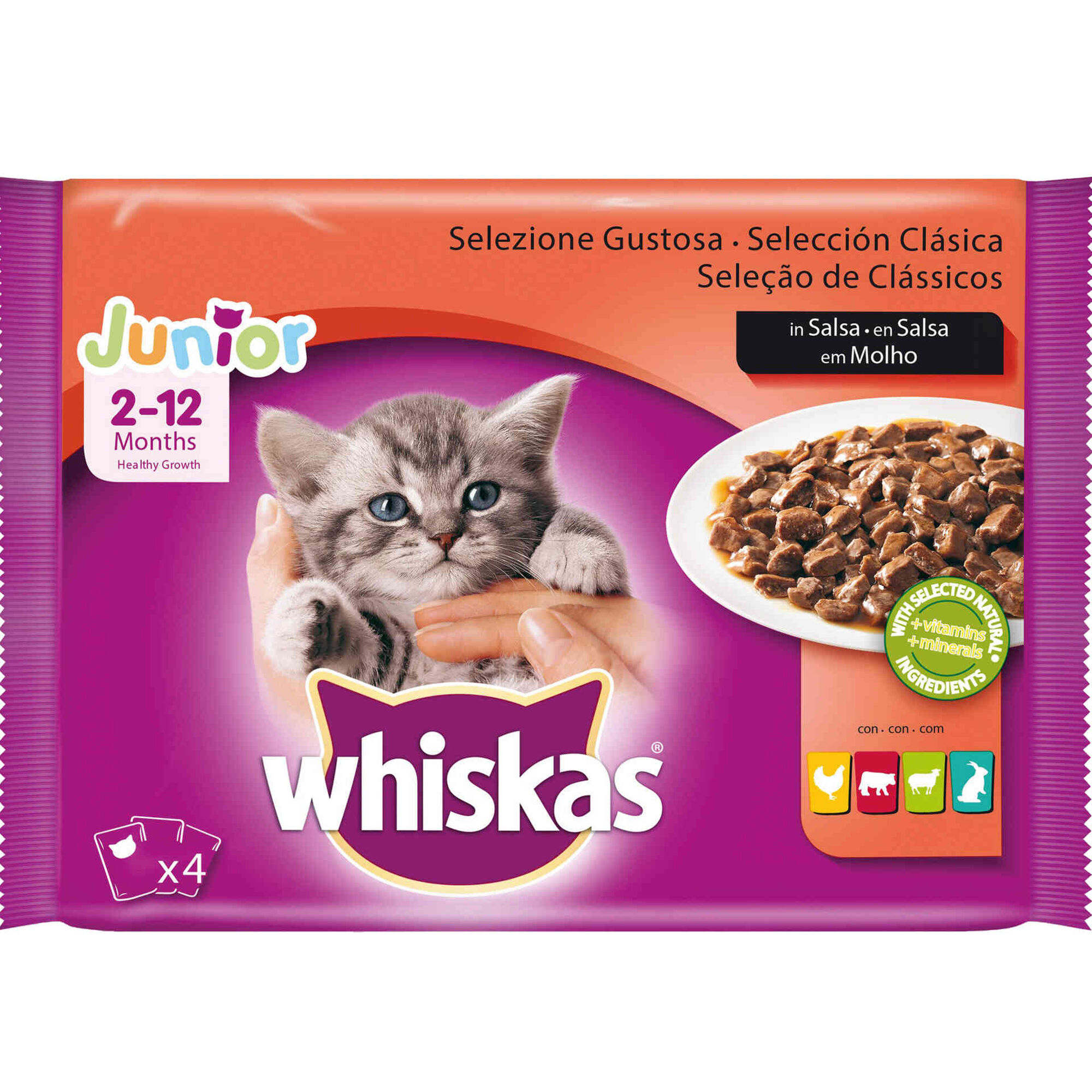 Comida Húmida para Gato Júnior Carne Saquetas Comida Húmida para Gato Júnior Carne Saquetas