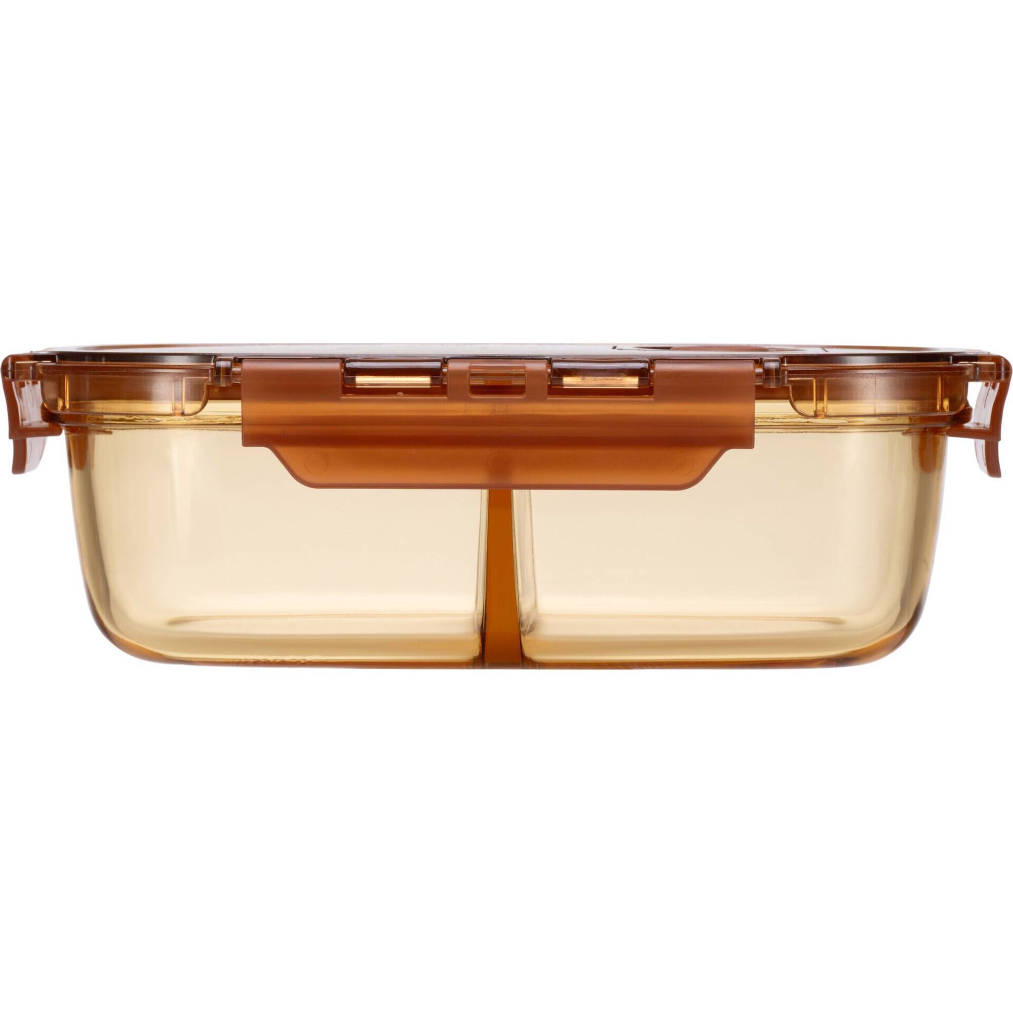 Caixa Vidro para Refeição com Divisórias 750ml Ambar Caixa Vidro para Refeição com Divisórias 750ml Ambar