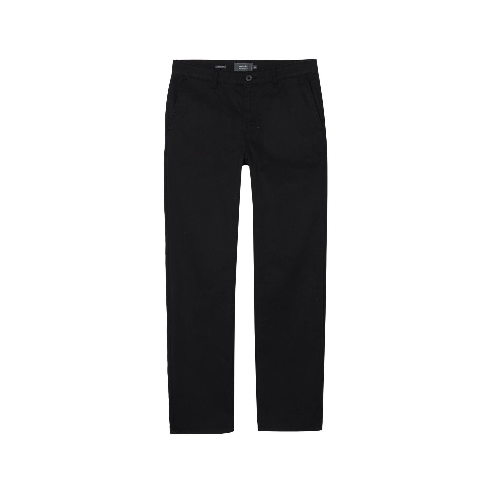 Cal&ccedil;as de Sarja Regular Fit Homem Preto