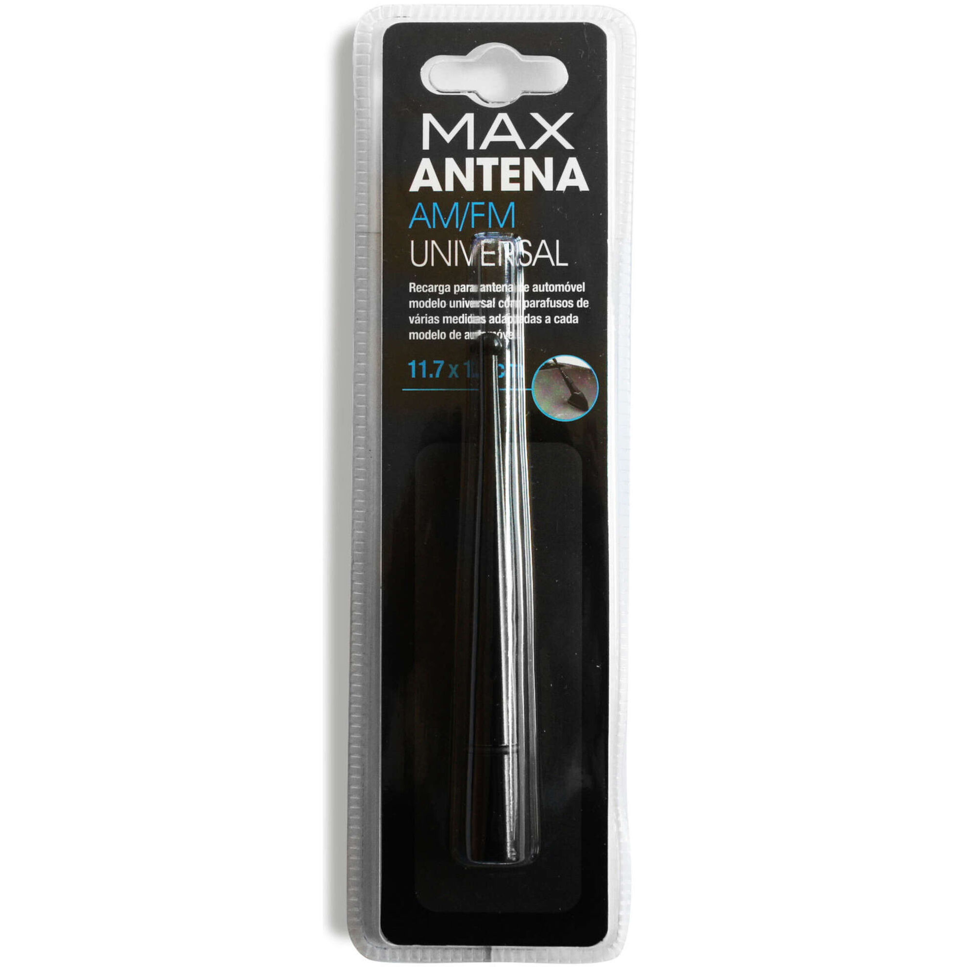Antena Alumínio Preta 11,7cm