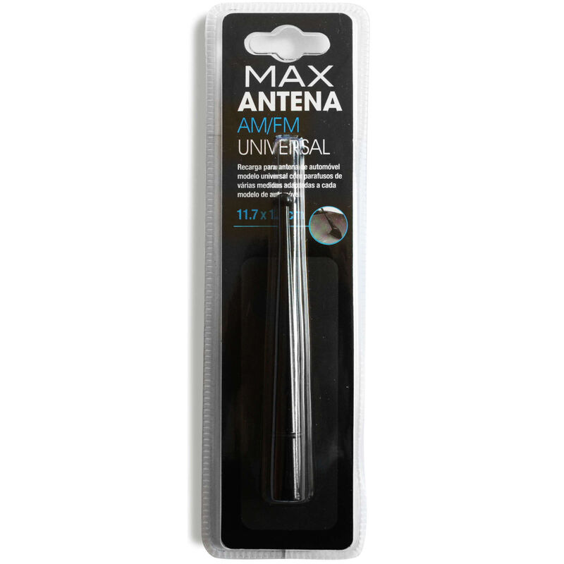 Antena Alumínio Preta 11,7cm Max