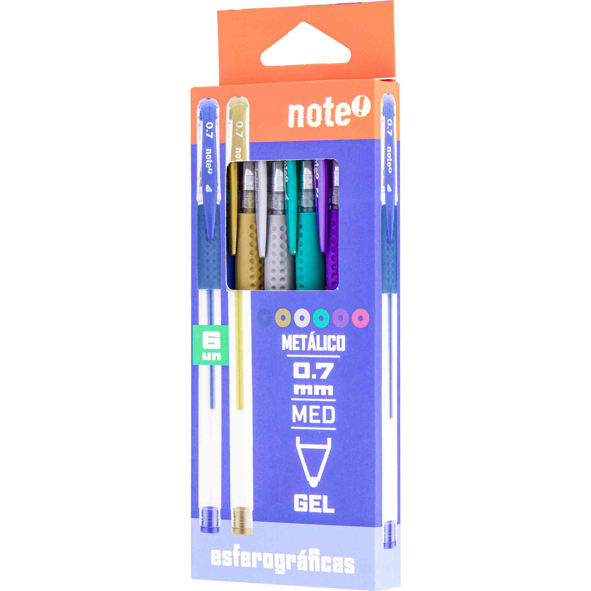 Conjunto 6 Canetas de Tinta Gel Met&aacute;licas Note!