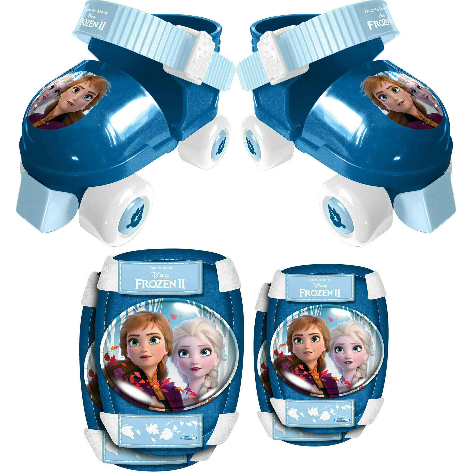 Patins de Criança 4 Rodas e Proteções Azul Frozen