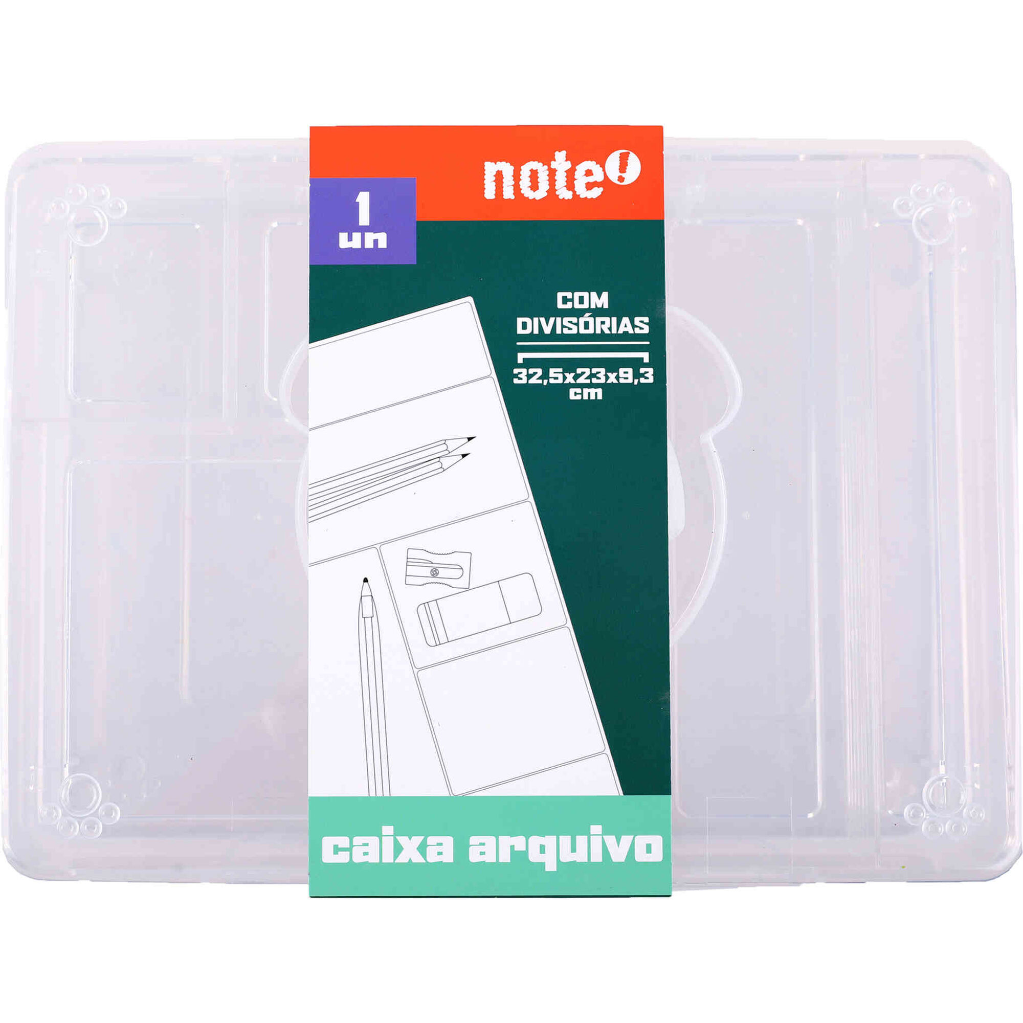 Caixa Arquivo Pl&aacute;stico 32,5x23x9,3cm Note!