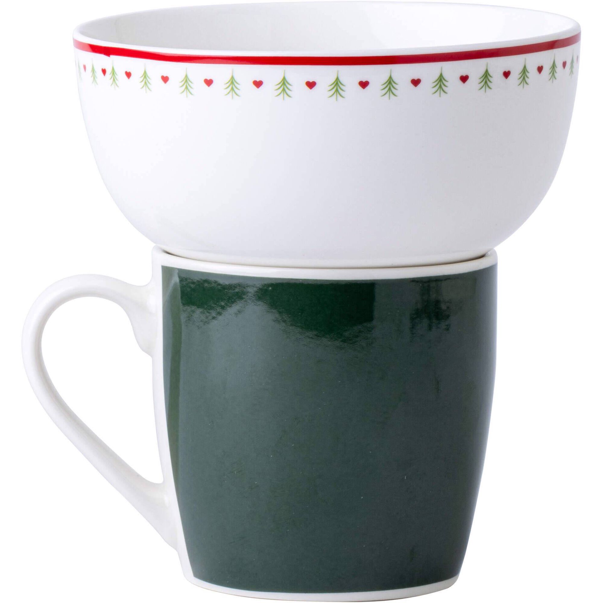 Conjunto Caneca e Ta&ccedil;a Pai Natal Kasa