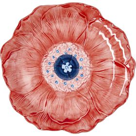 Prato Flor Vermelho com Centro Azul Kasa