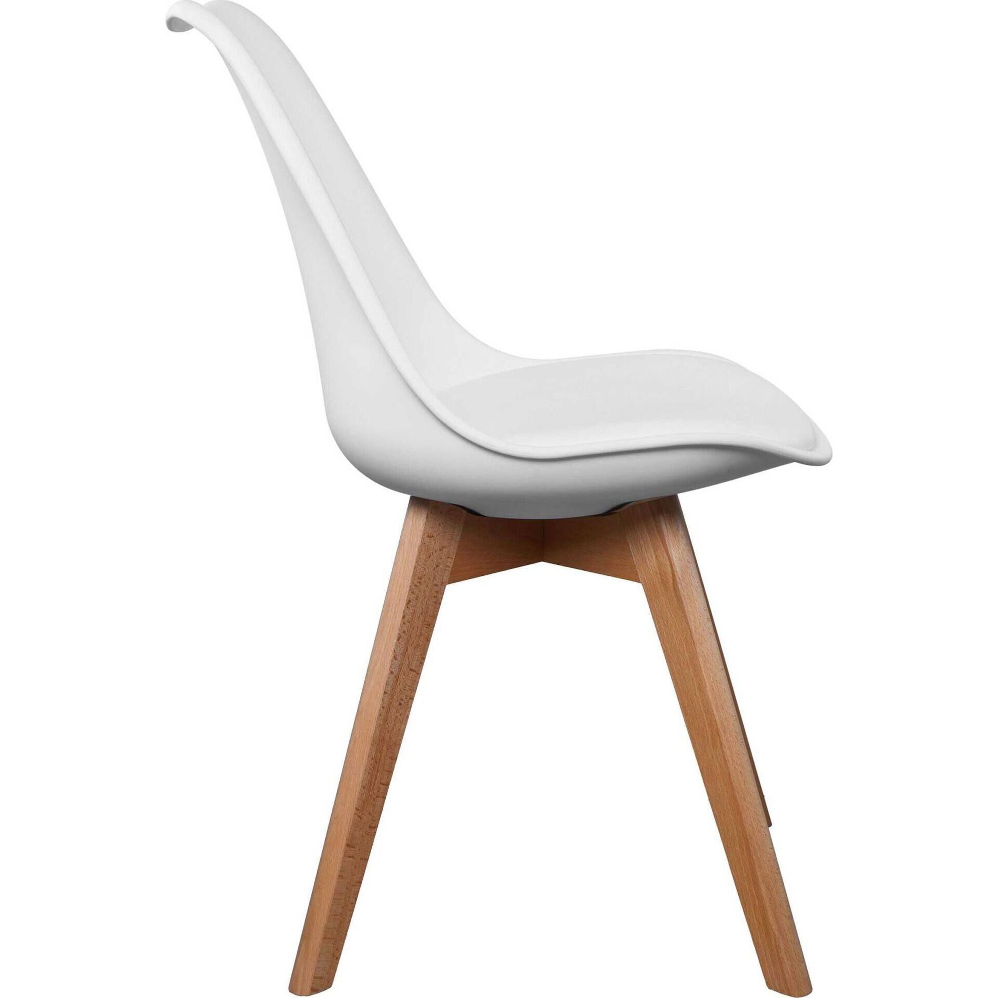 Conjunto de 4 Cadeiras Branca Scandinave