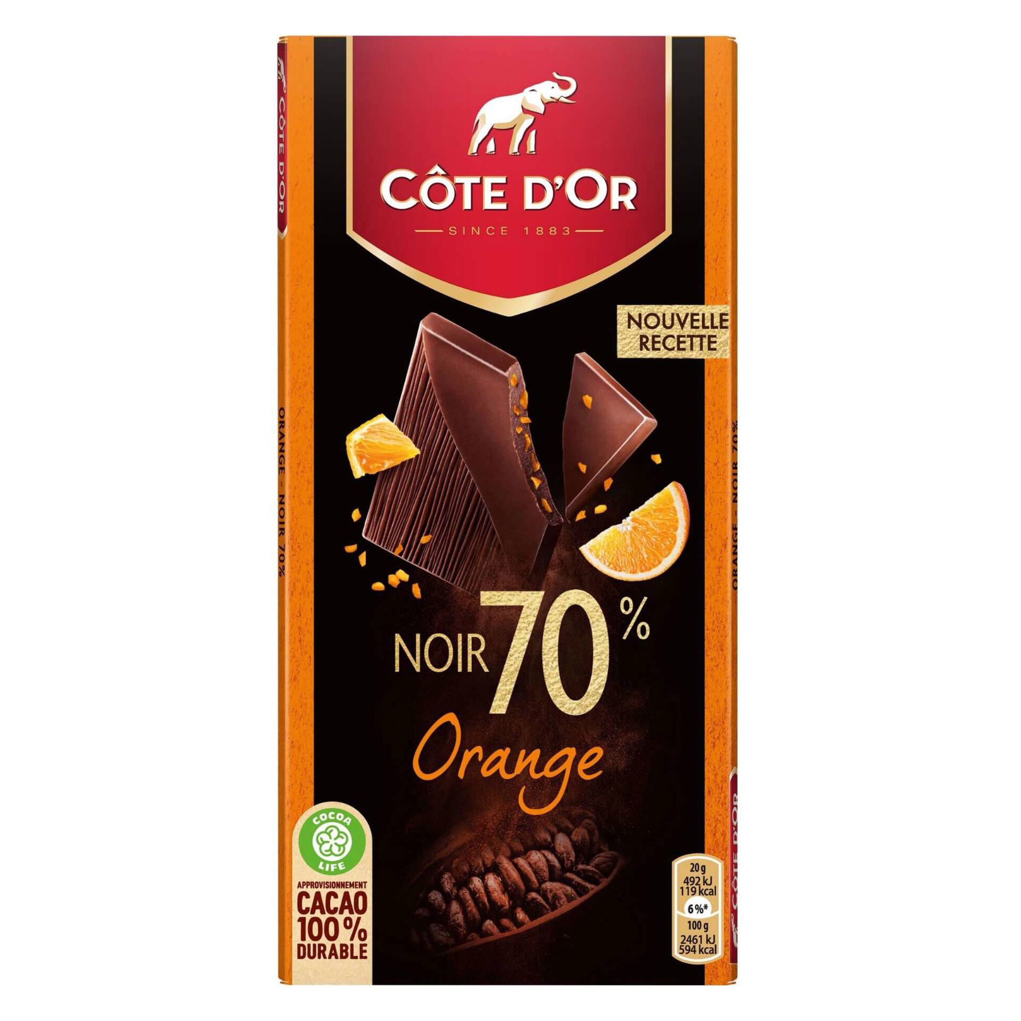 Tablete de Chocolate Negro com Laranja