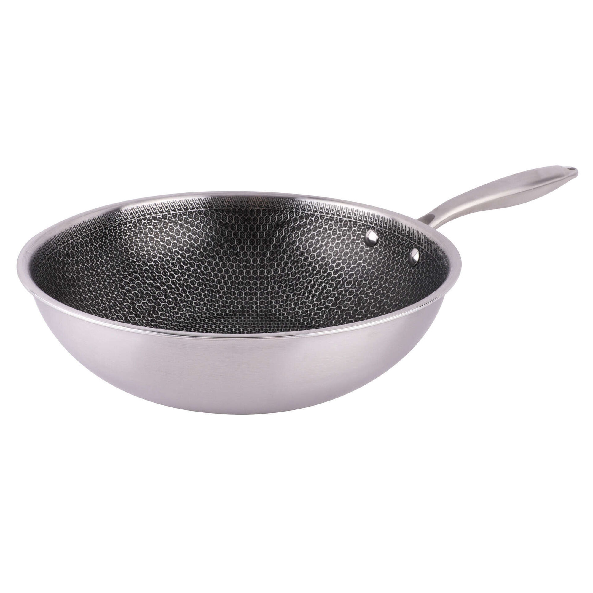 Wok Antiaderente Aço Inoxidável 28cm Multilayer