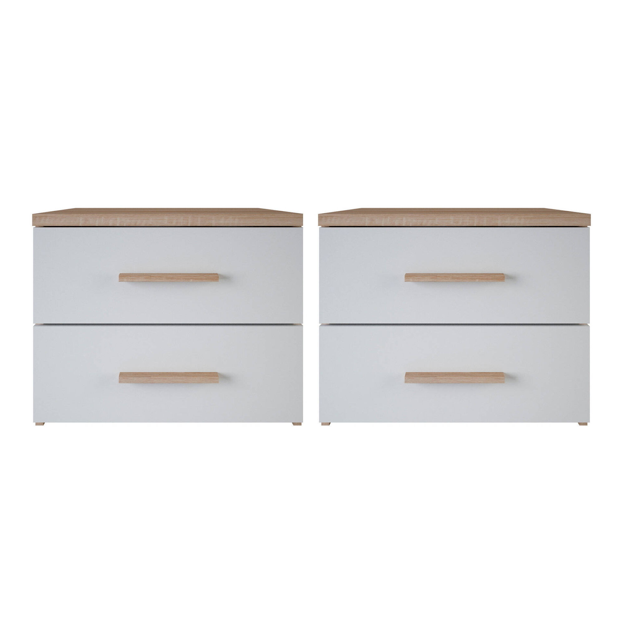 Conjunto 2 Mesas de cabeceira 50x41x40cm Branco Selena