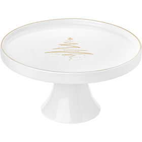 Prato Bolo com Pé 21,5cm Tree Dourado