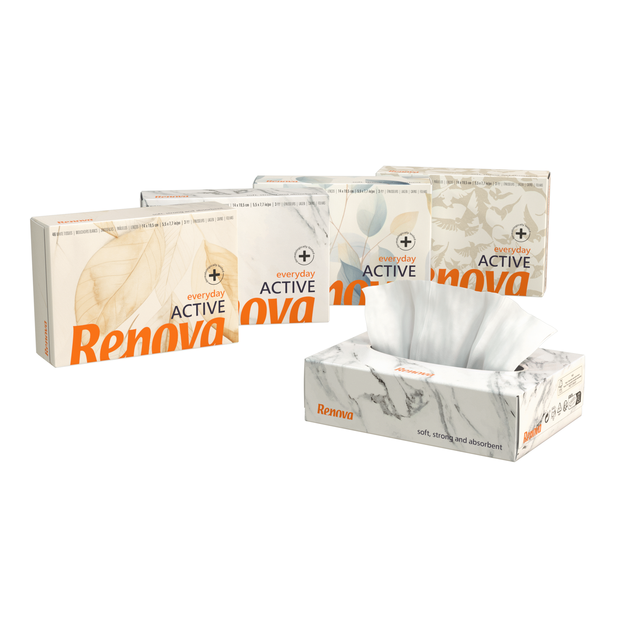 Lenços Faciais 3 Folhas Active Mini