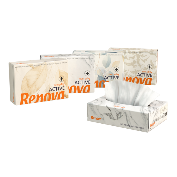 Lenços Faciais 3 Folhas Active Mini Renova