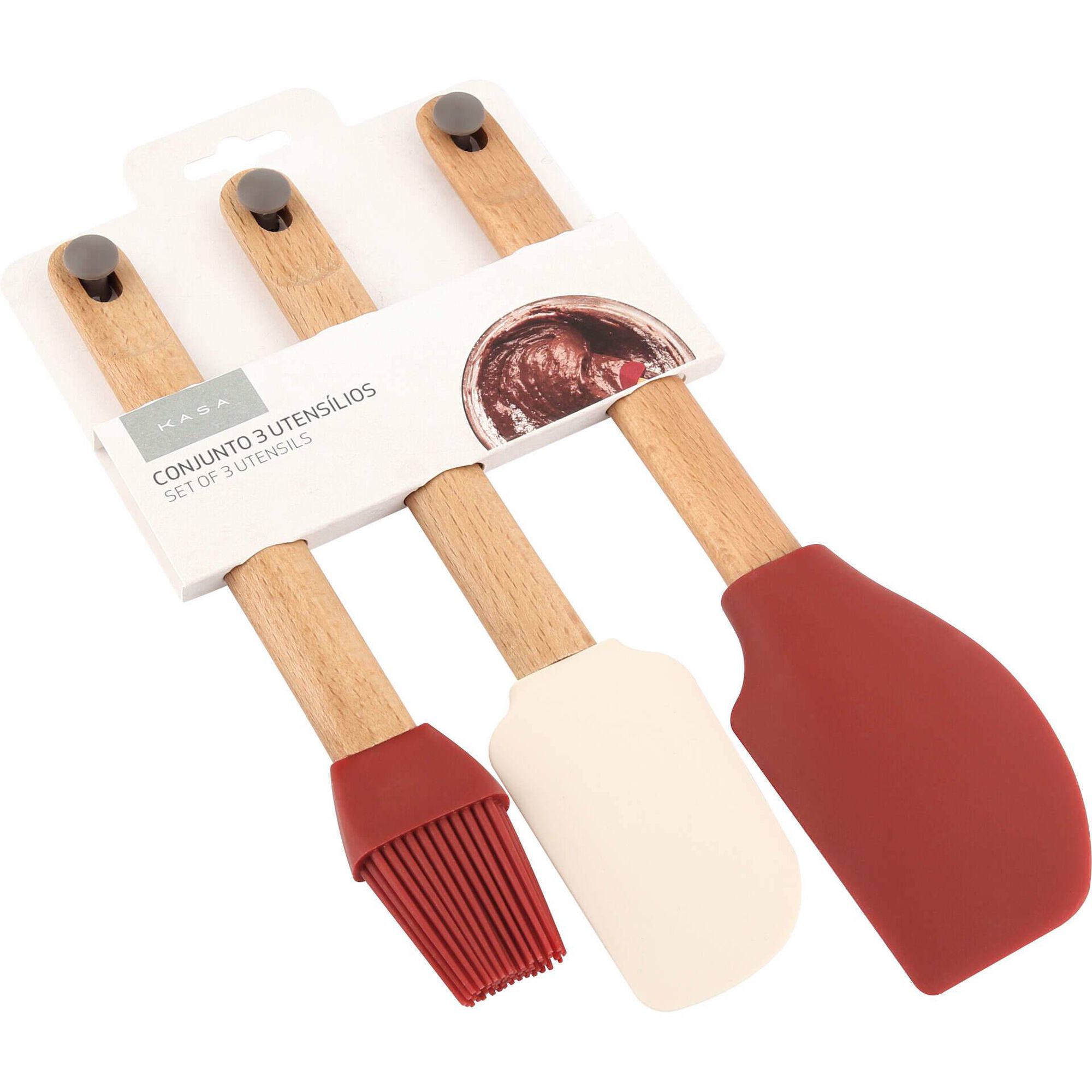 Conjunto 3 Utens&iacute;lios Pastelaria Silicone Kasa