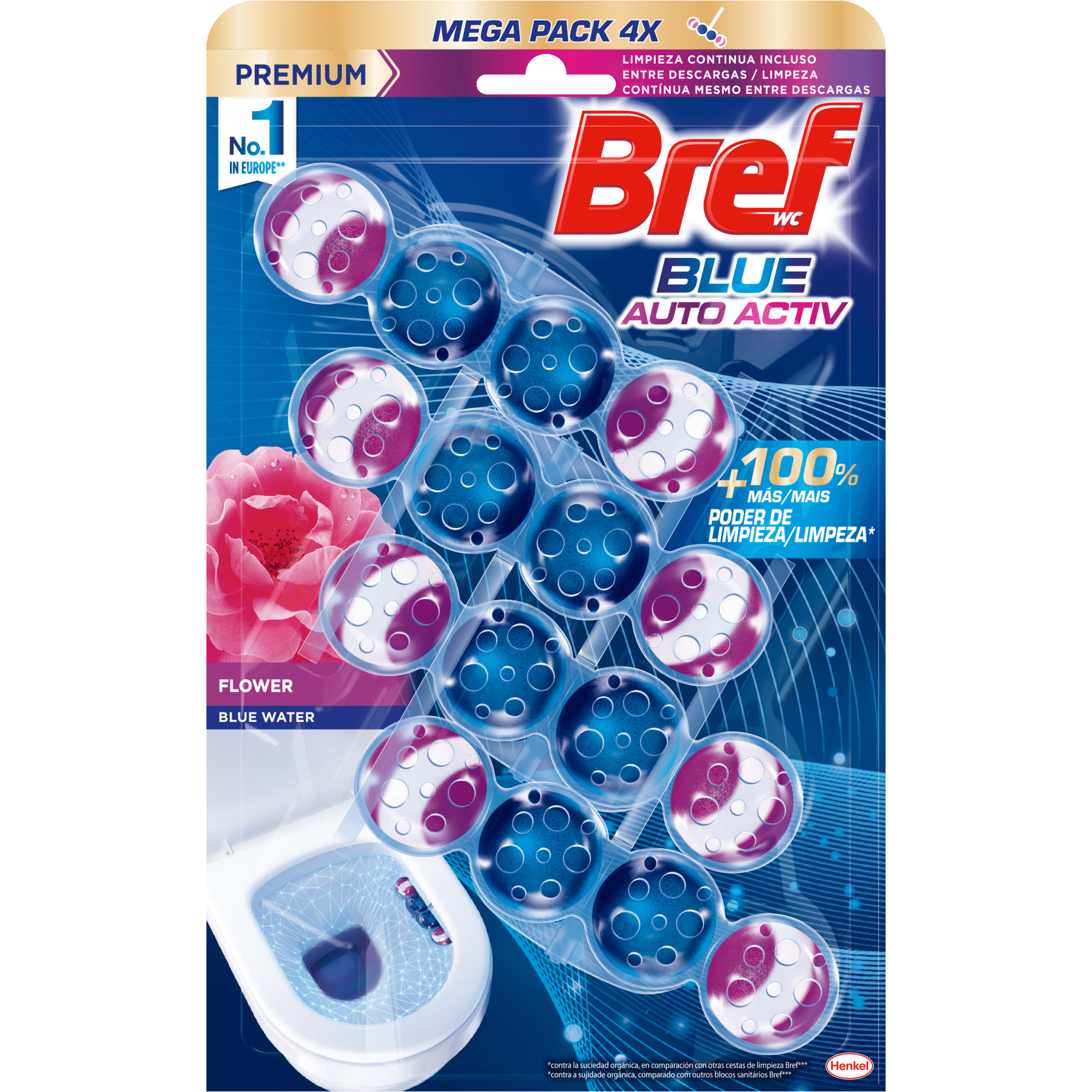 Bloco Sanit&aacute;rio Blue Auto Activ Floral Bref