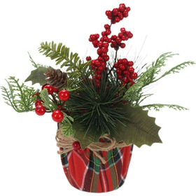 Planta Artificial com Vaso Xadrez