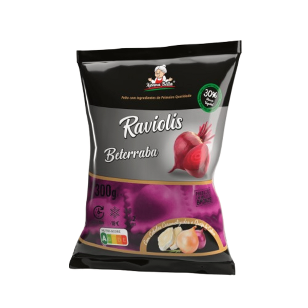 Ravioli Beterraba com Cebola Caramelizada e Queijo de Cabra Nonna Bella