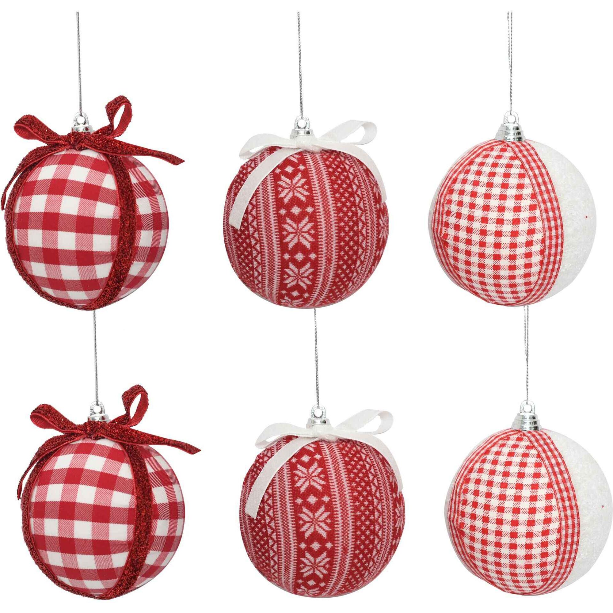 Conjunto 6 Bolas Vichy Vermelhas