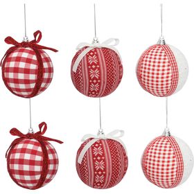 Conjunto 6 Bolas Vichy Vermelhas