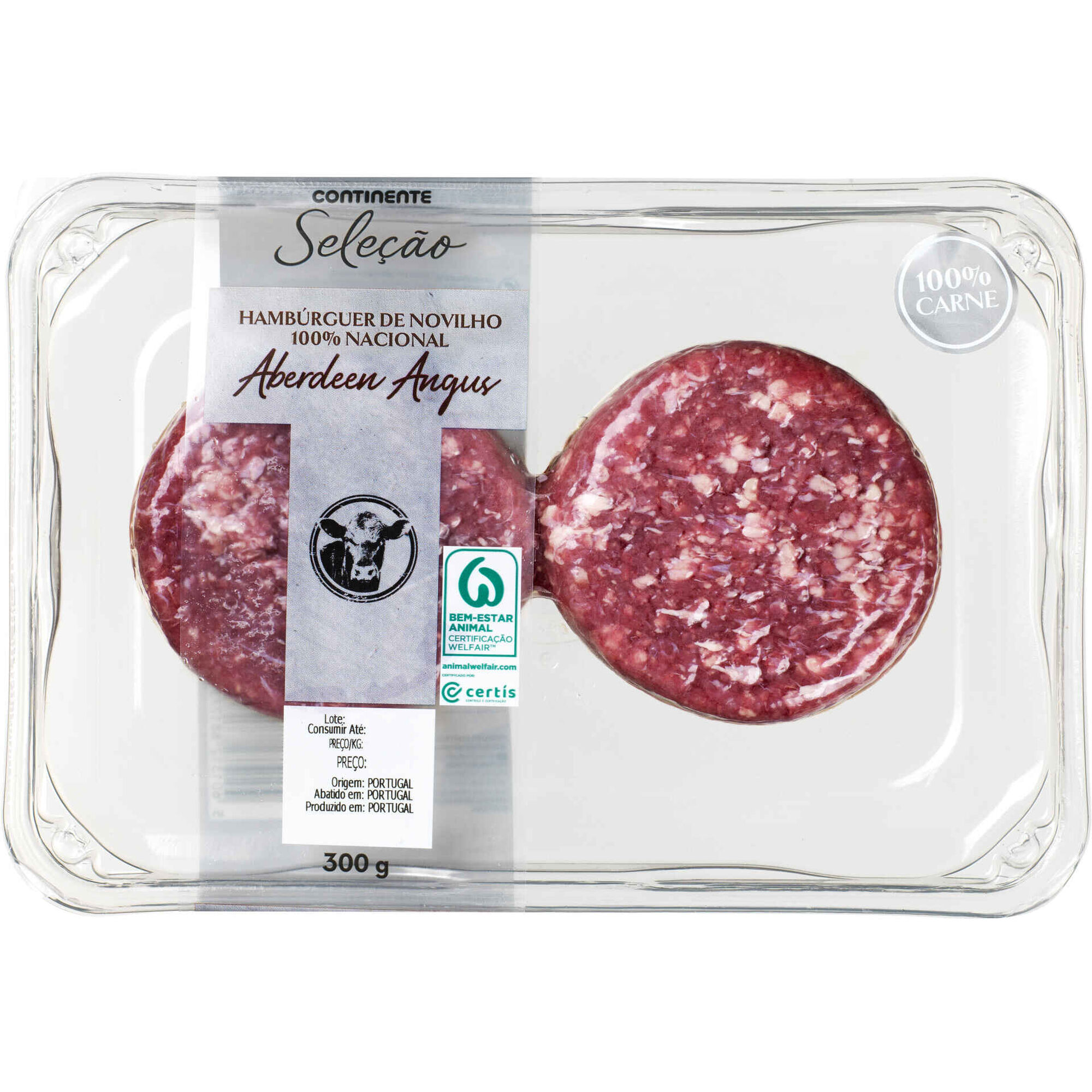 Hambúrguer 100% Carne de Novilho Angus