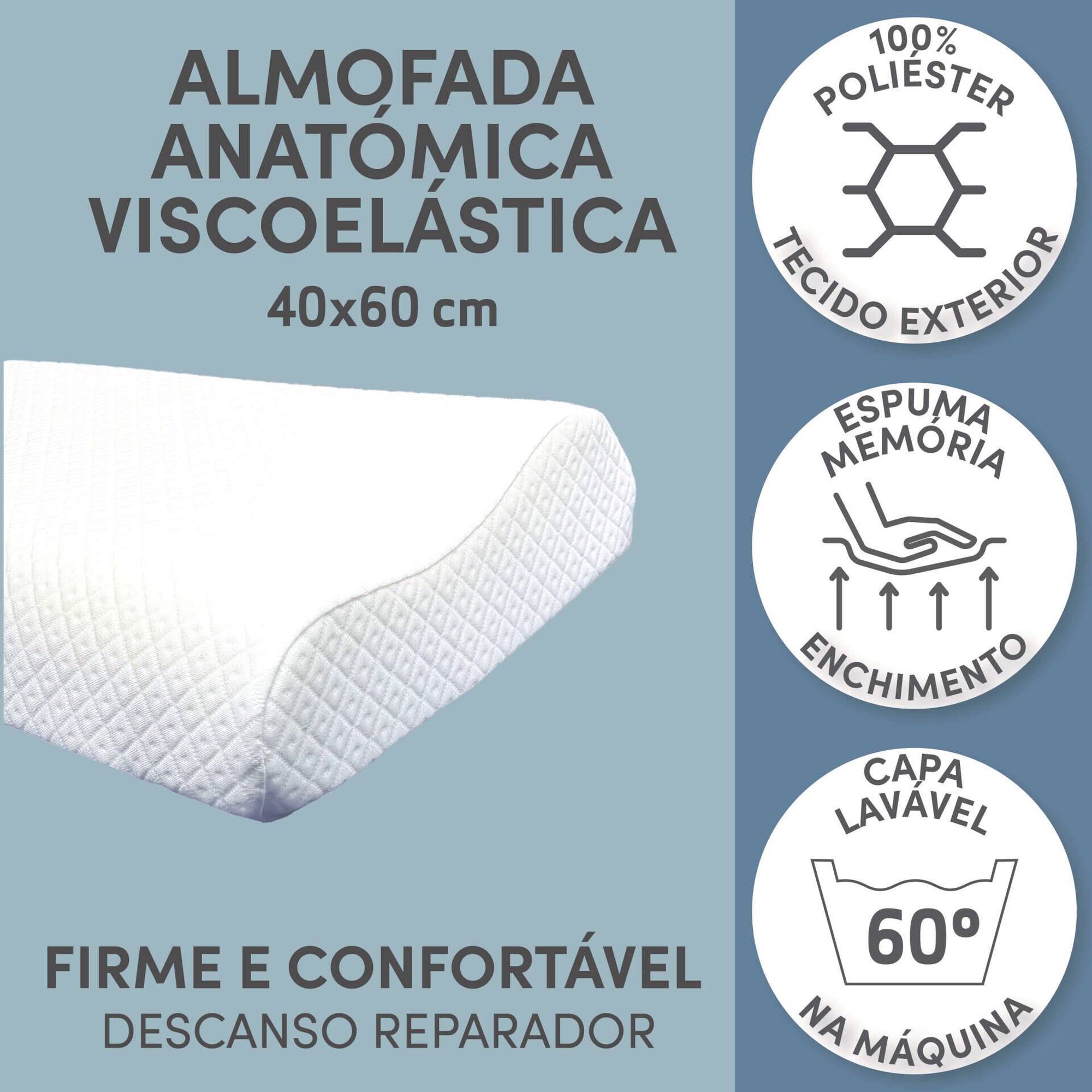 Almofada Memória Viscoelástica Anatómica 40x60cm