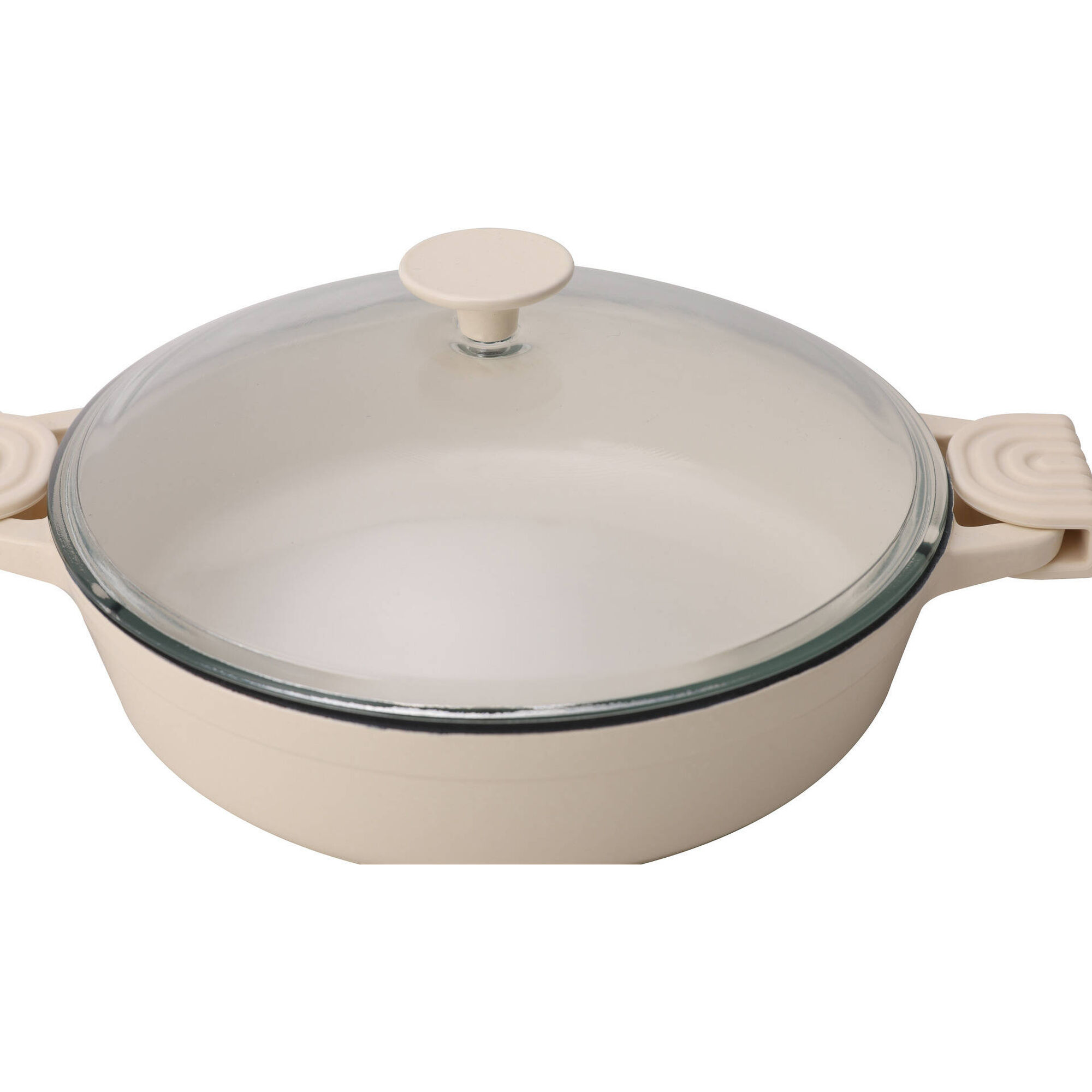 Caçarola Baixa Antiaderente 28cm Asas e Tampa Ferro Fundido
