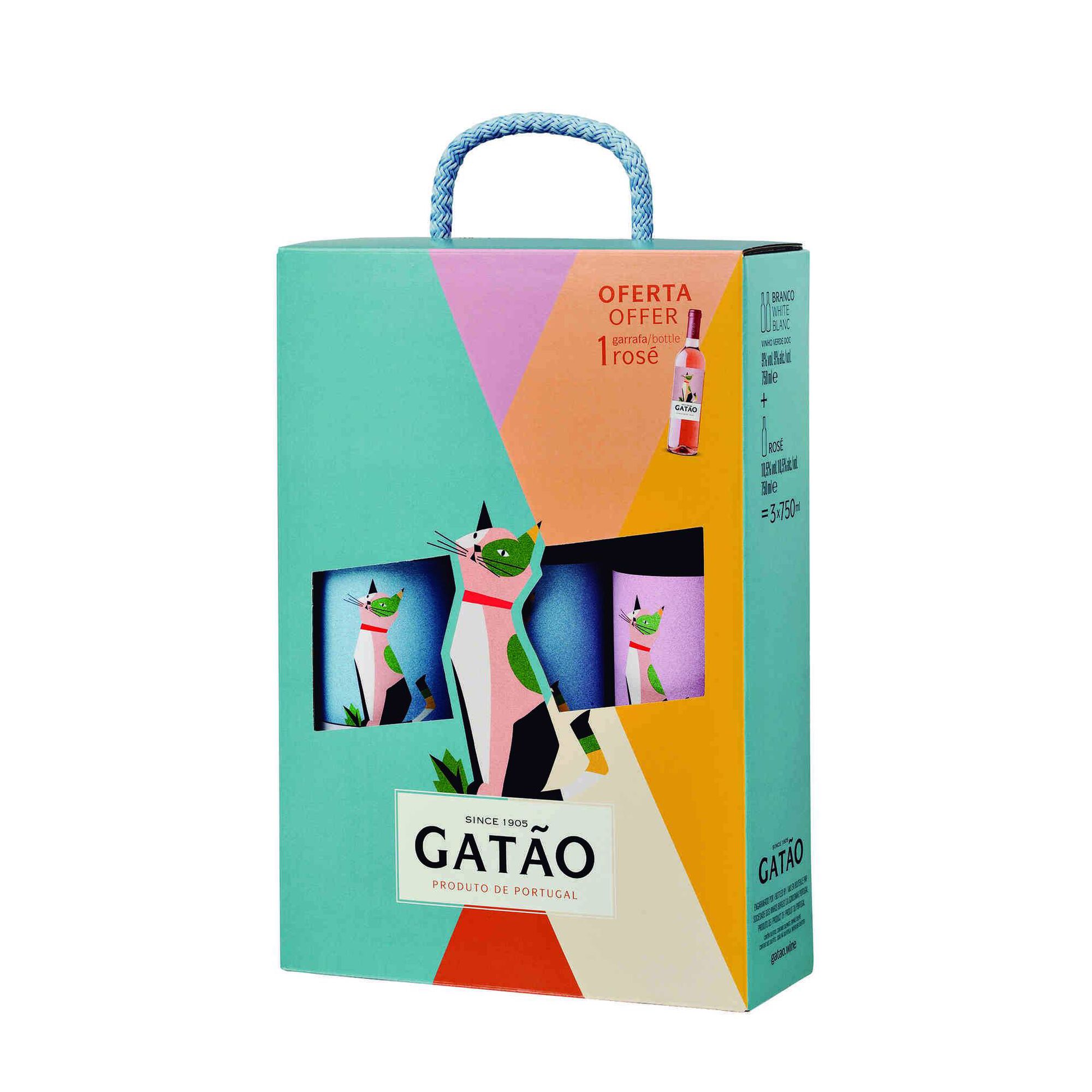 Gat&atilde;o Vinho Verde Branco com Gat&atilde;o Vinho Ros&eacute;