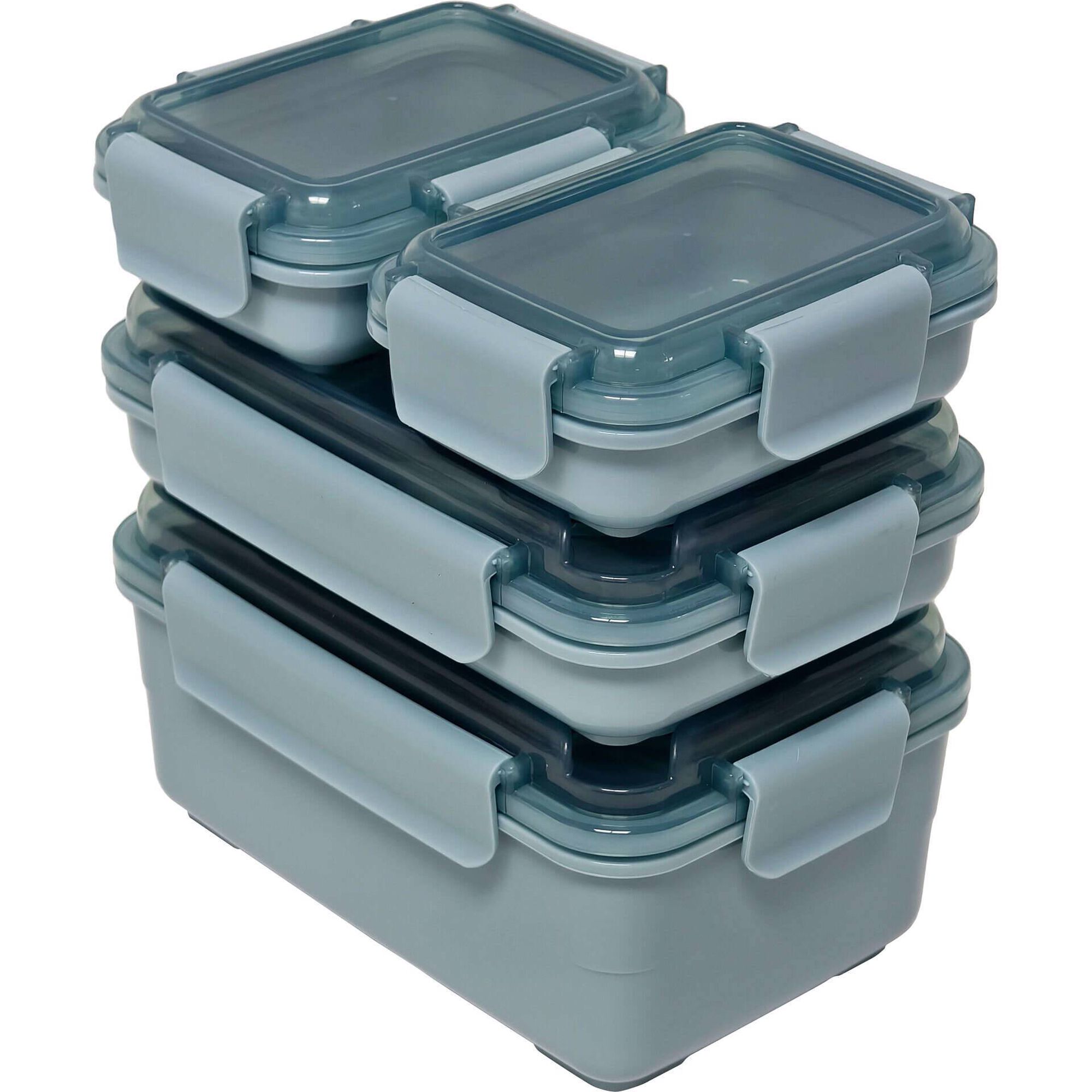 Conjunto 4 Caixas com Lock Azul Kasa