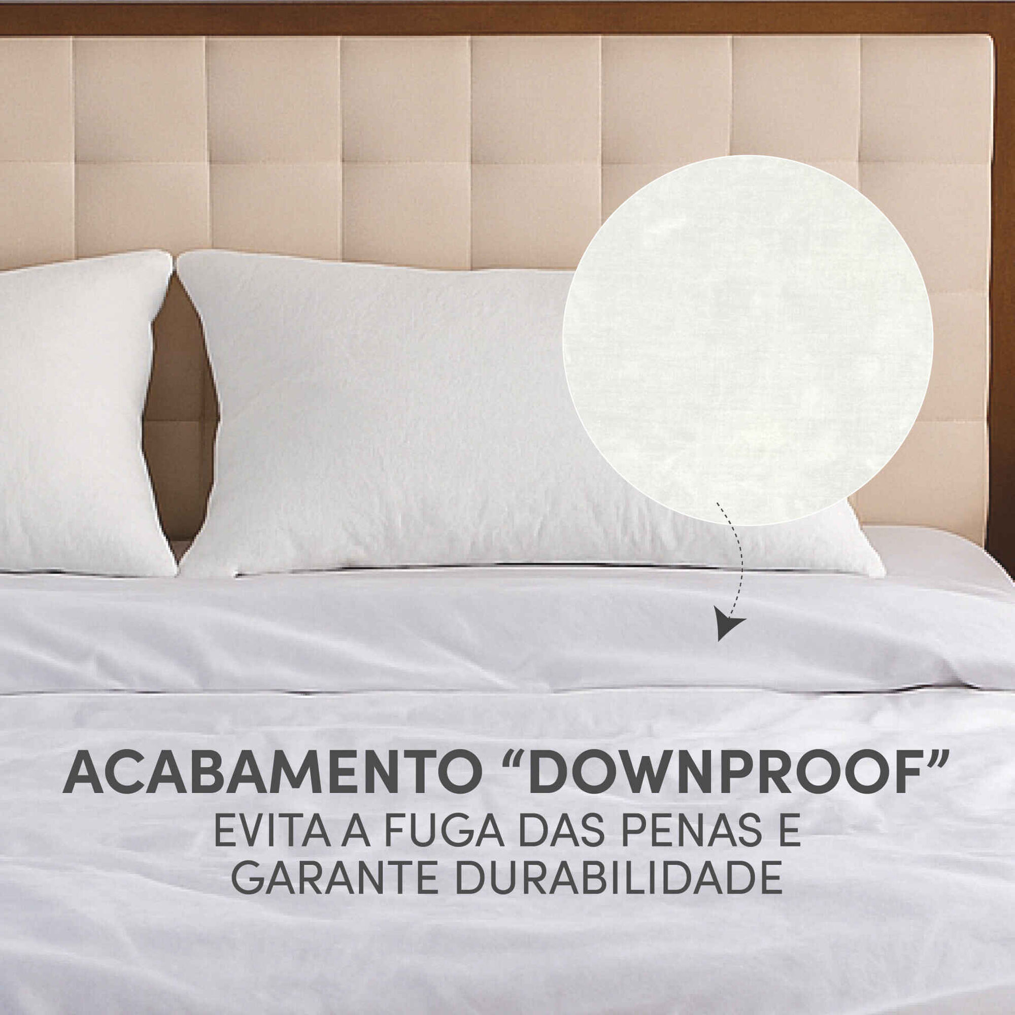 Almofada Penas e Penugem Baixa Macia 45x60cm