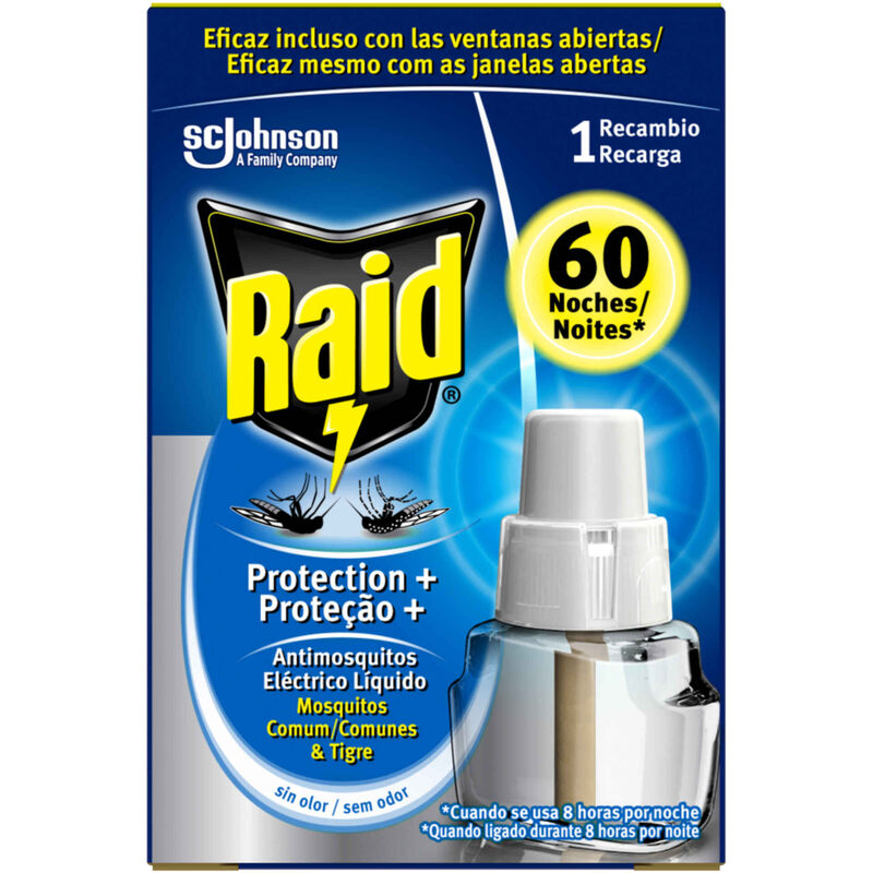 Inseticida Elétrico Recarga Melgas e Mosquitos Proteção Plus Raid