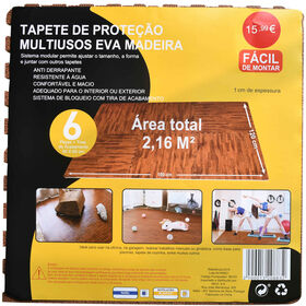 Conjunto de 6 Tapetes de Prote&ccedil;&atilde;o Efeito Madeira