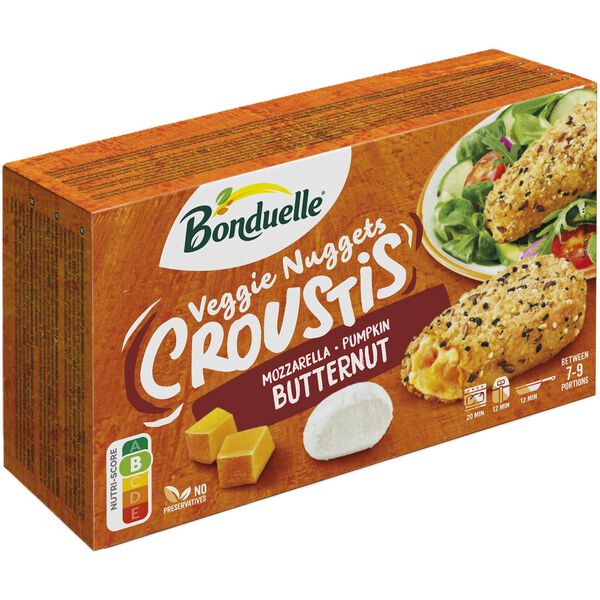 Nuggets Veggie Croustis Abóbora e Mozzarella Bonduelle