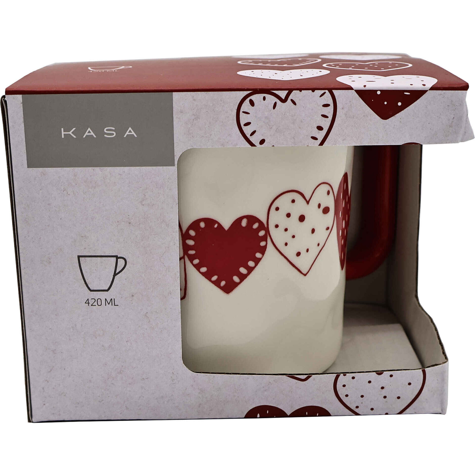 Caneca Cora&ccedil;&otilde;es Branca Kasa